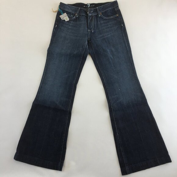 7 For All Mankind Dojo X Pocket Crystals Flare Jeans 29 - Picture 1 of 11